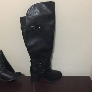 Black boots with heels